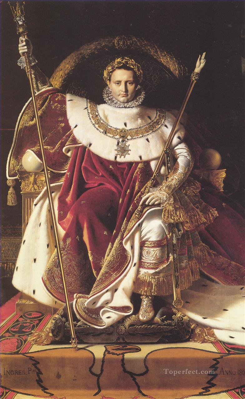 Napoleon I on His Imperial Throne Neoclassical Jean Auguste Dominique Ingres Oil Paintings
